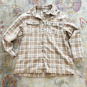 Princess Poly Beige Plaid Flannel Size 4